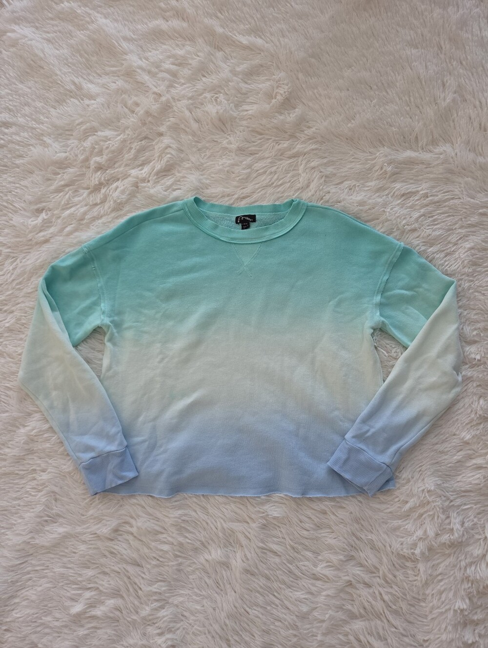 Art Class Ombre Aqua White Blue Pullover Lightweight Sweatshirt Girls Size 10/12